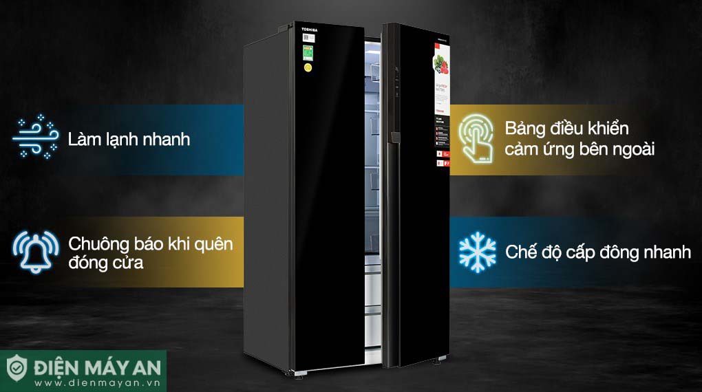 Tủ Lạnh Toshiba Inverter 596 Lít Side By Side GR-RS780WI-PGV(22)-XK - tiện ích